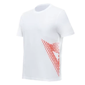 DAINESE T-SHIRT BIG LOGO HVIT/FLUO-RØD
